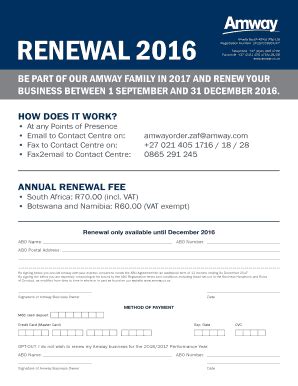 amway renewal fee